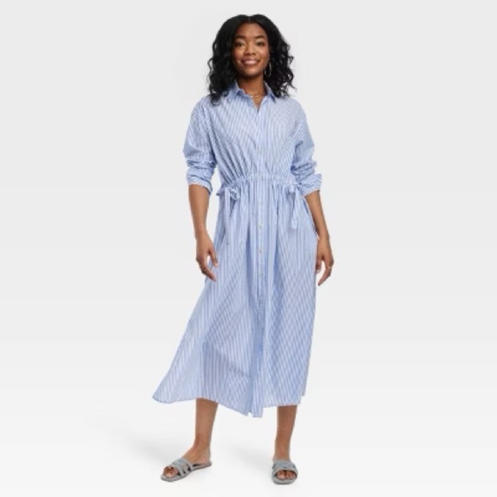 Universal Thread Blue and White Striped Shirt